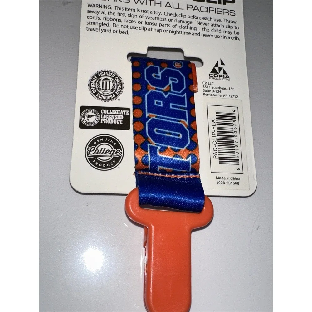 Florida Gators Pacifier Clip NCAA Blue Orange Collegiate Licensed 0+ Months